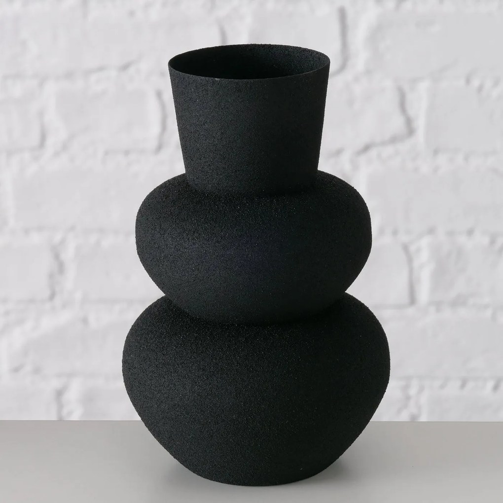 Czarny wazon metalowy MAYNAR, 17 cm
