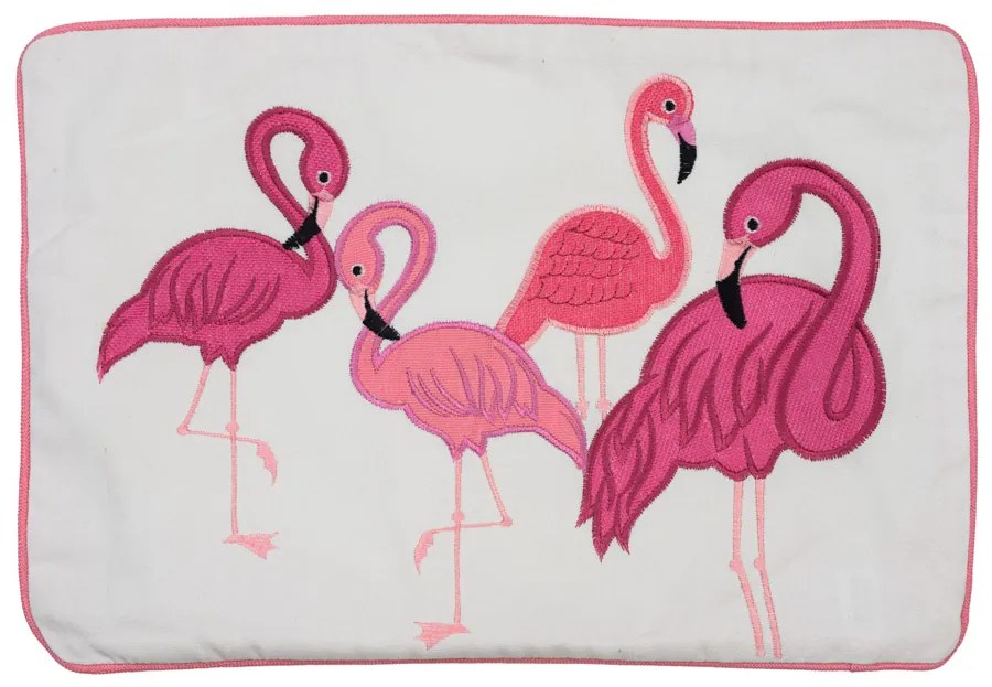 Poszewka dekoracyjna na poduszkę PINK FEATHERS 30x45 cm, biała