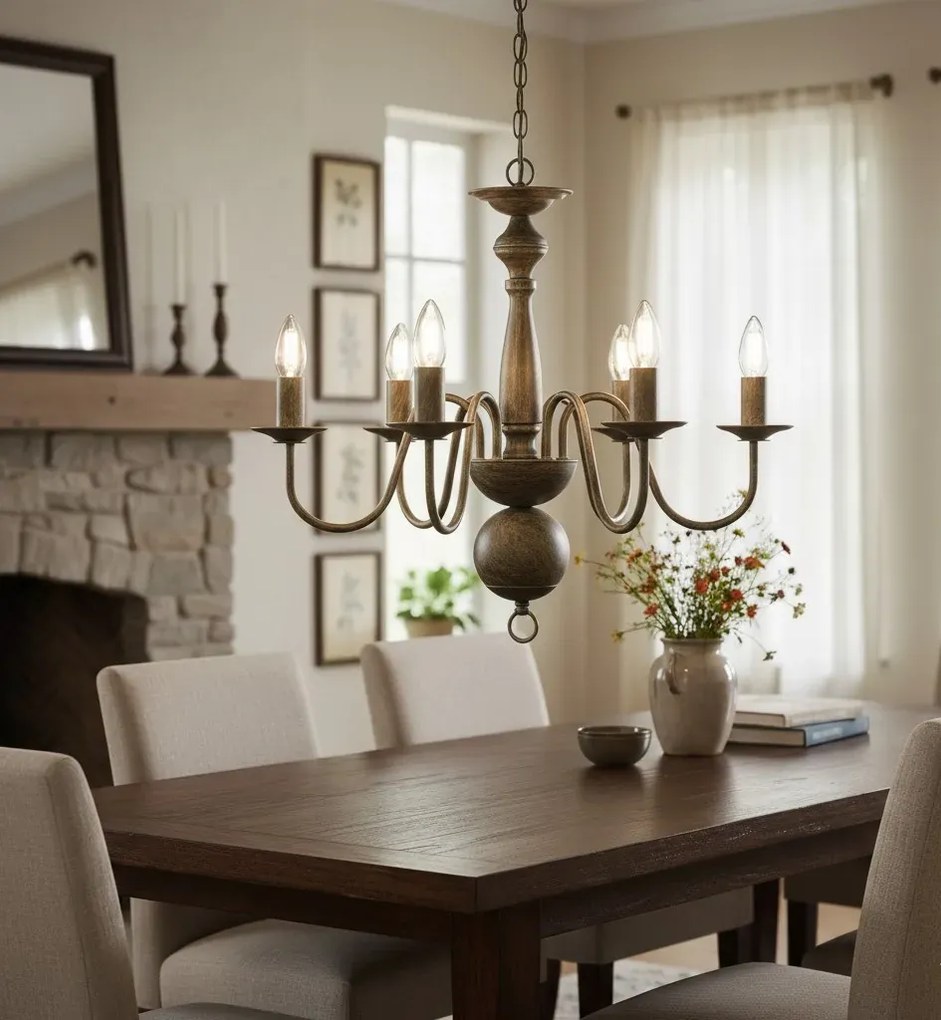 Czarny żyrandol świecznikowy - EX101 P6-M98