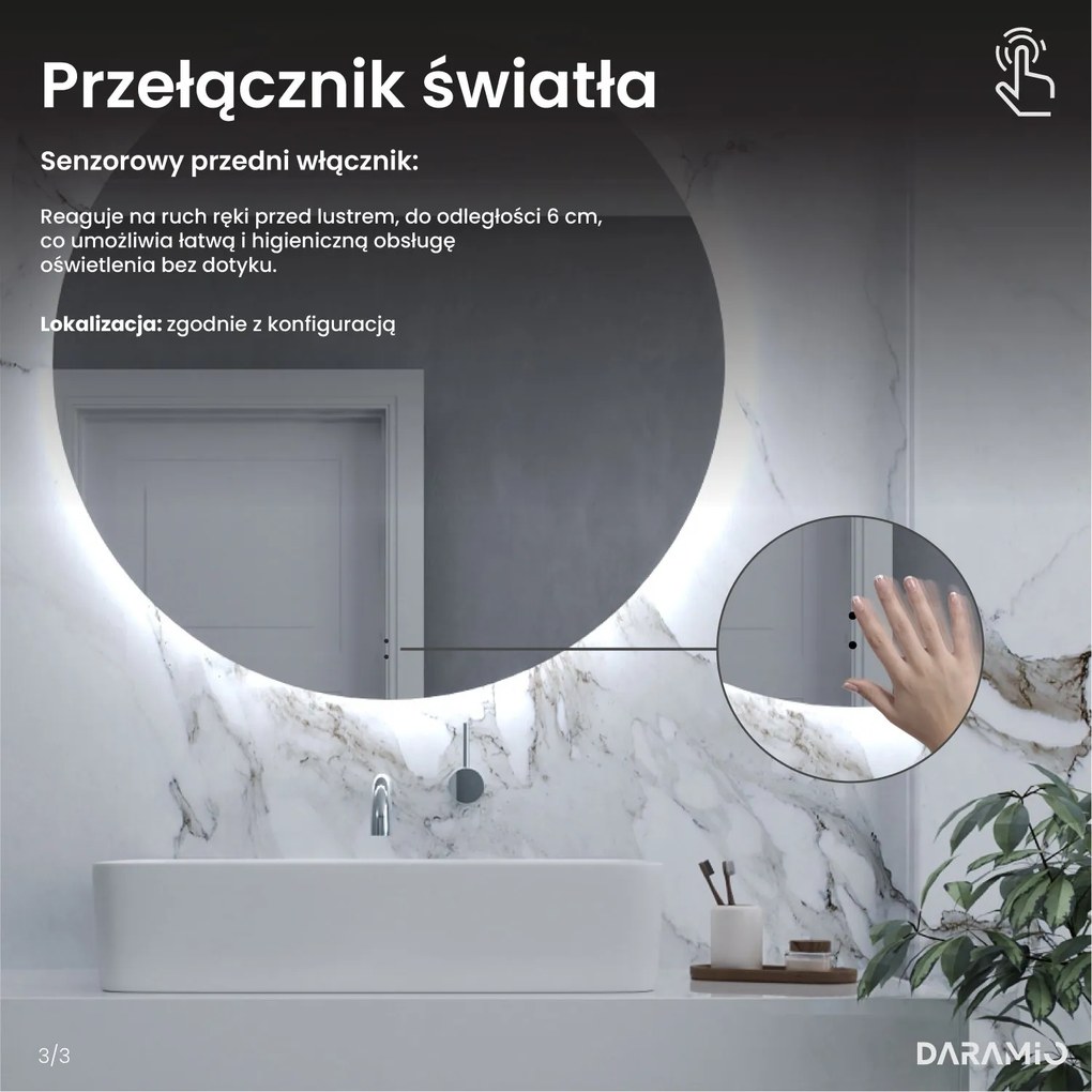 Lustro łazienkowe LED w kształcie chmury G2