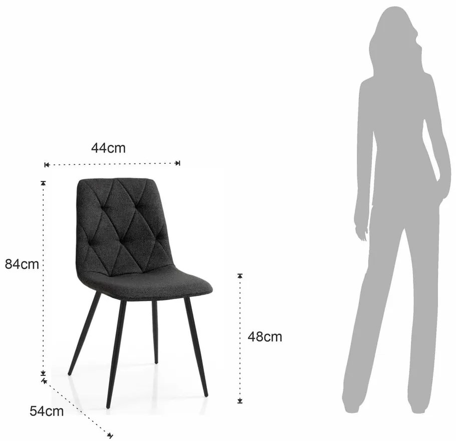 Czarne krzesła zestaw 2 szt. Mesh – Tomasucci