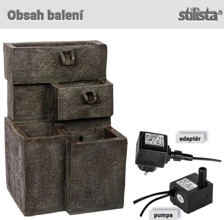 STILISTA  Fontanna ogrodowa, 48 x 42 x 76 cm, schody wodne