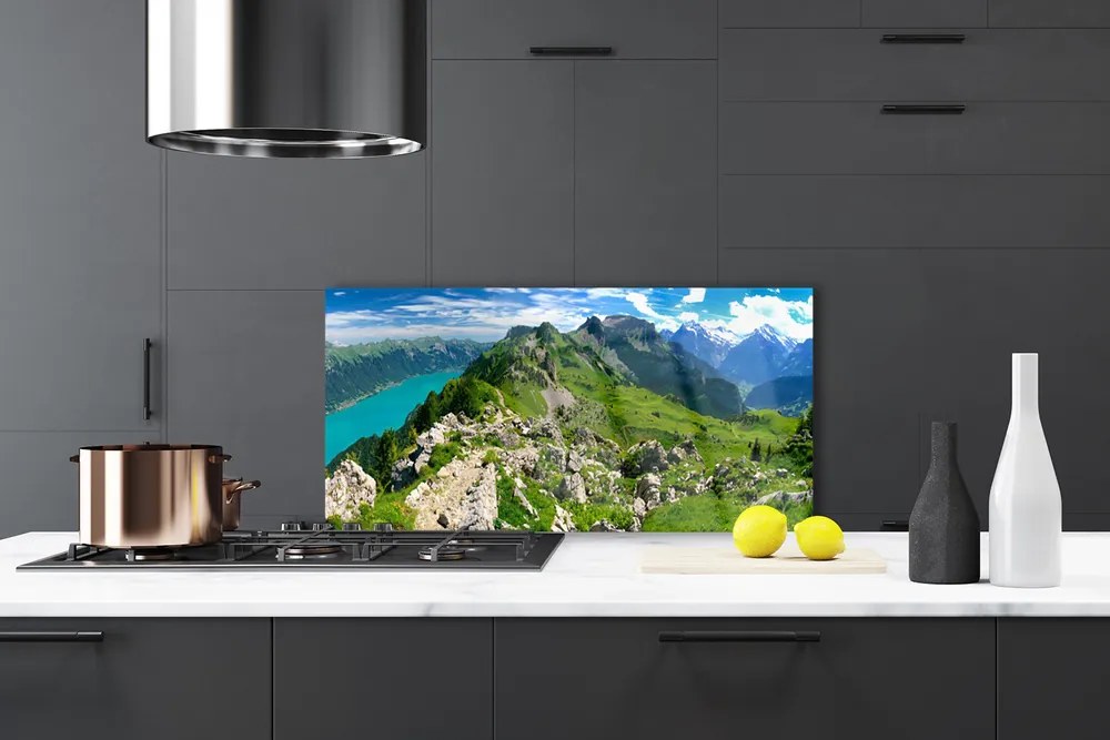 Szkło Ozdobne do Kuchni Górska Polana w Pełnym Słońcu