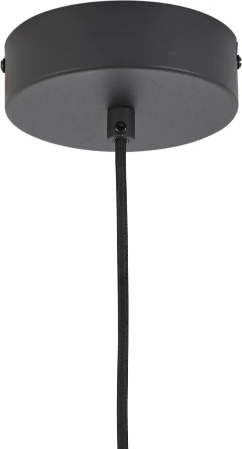 Lampa wisząca Art Deco czarna z przydymionym i przezroczystym szkłem, 5-punktowa z LED - Lizzy