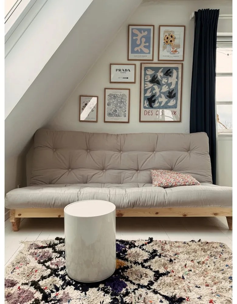 Sofa rozkładana z zielonym pokryciem Karup Design Fresh Natural/Olive Green