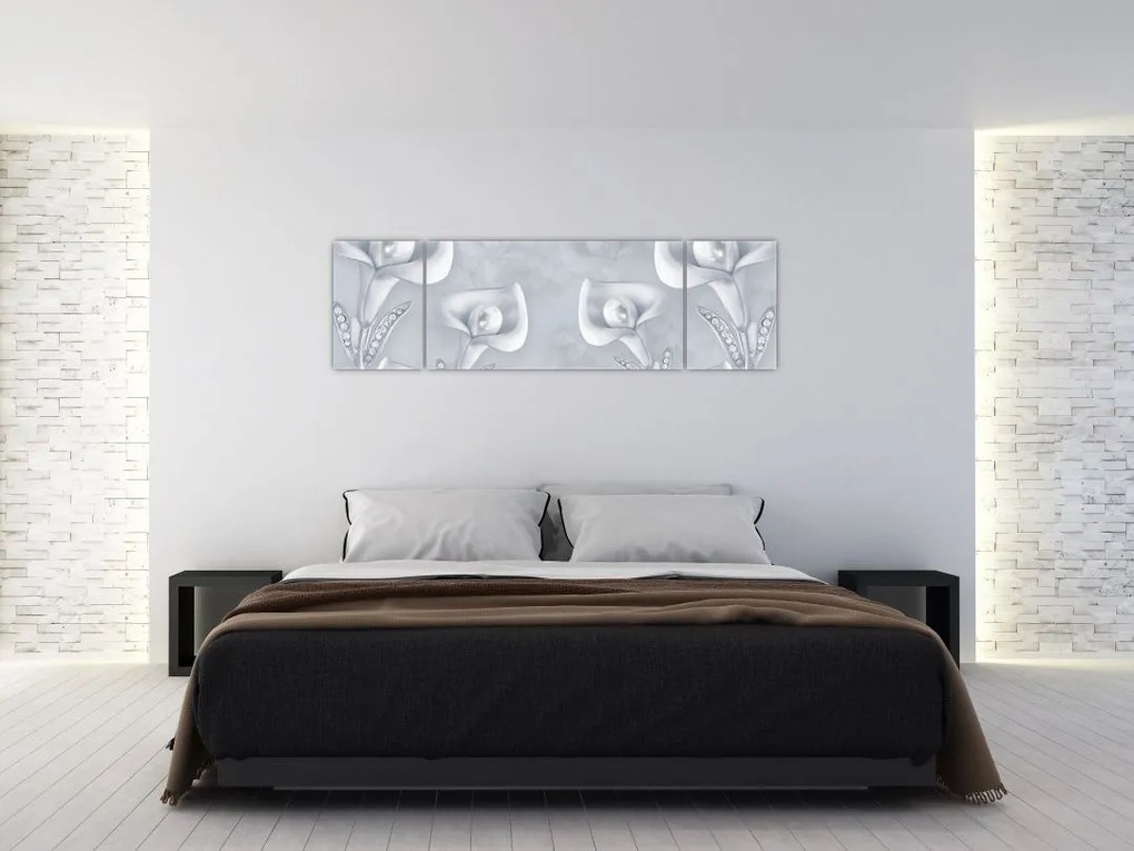 Obraz - Perłowe kwiaty (170x50 cm)
