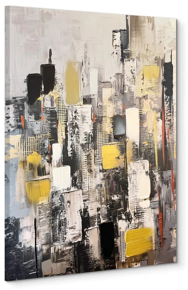 Obraz z ręcznie malowanymi elementami 70x100 cm Cityscape – Styler