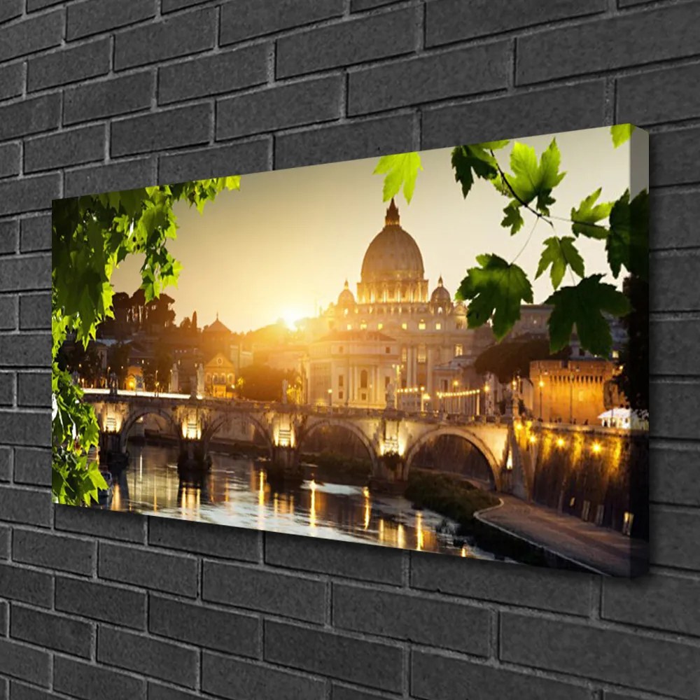 Zdjęcie na płótnie Nowoczesny Most nad Rzeką