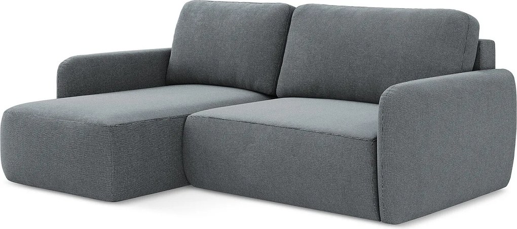 Narożnik lewostronny z funkcją spania - z tkaniny strukturalnej - jeans - LILO