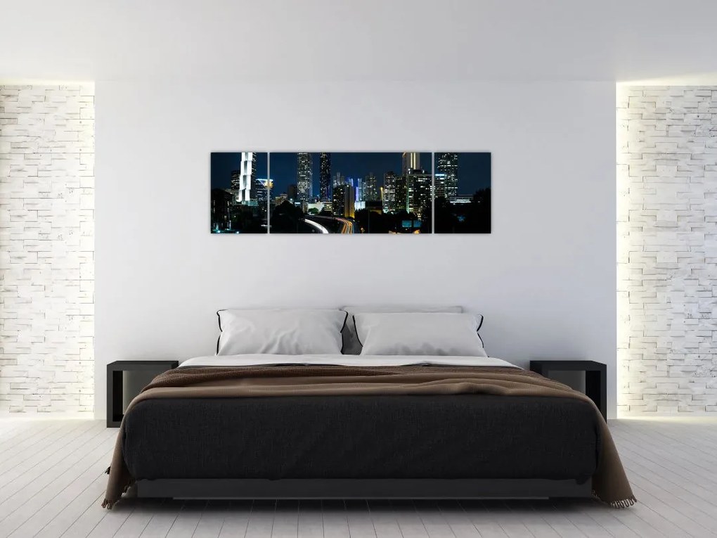 Obraz nocnej metropolii (170x50 cm)
