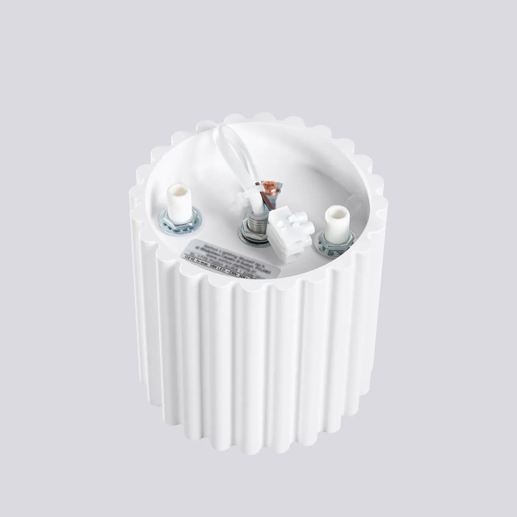 Plafon AURA 1 biały GU10 ryflowany SOLLUX  LIGHTING