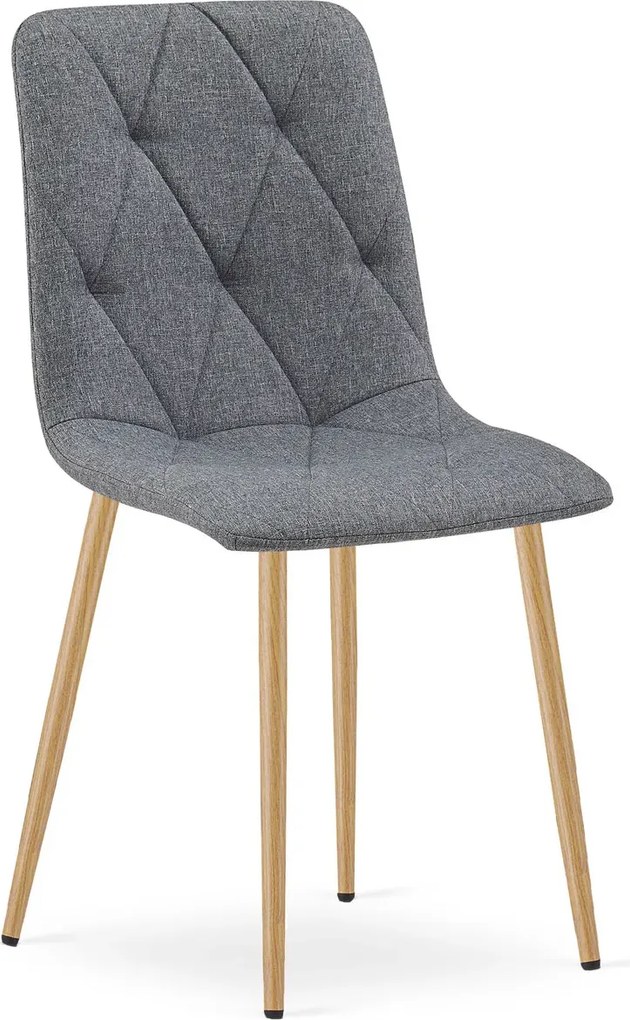Ciemnoszare krzesło tapicerowane tkaniną do jadalni A0-K65