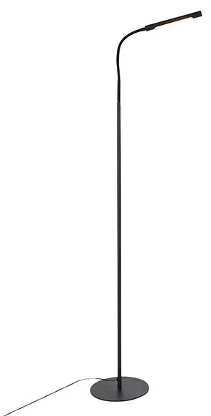 Designerska lampa podłogowa czarna z wbudowanym LED i ściemniaczem dotykowym - PalkaDesignerski Oswietlenie wewnetrzne