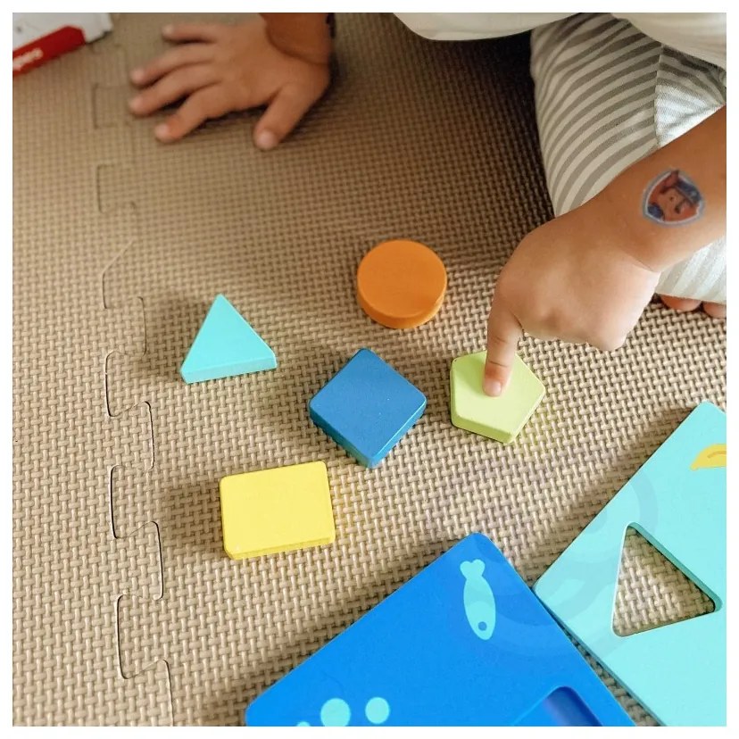 Tooky toy układanka montessori kształty i kolory zwierzątka 6 planszy fsc
