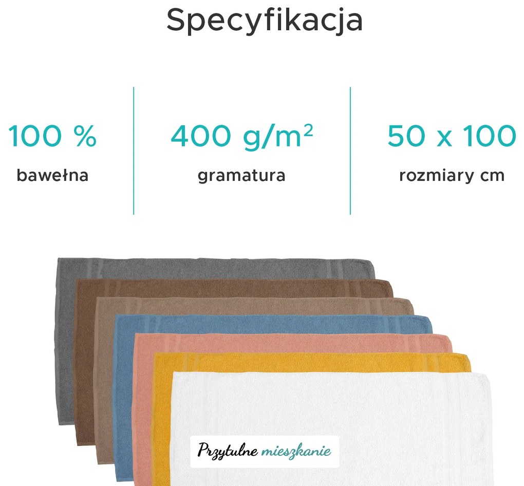 Ręcznik DUAL BASIC 50 x 100 cm żółty, 100% bawełna