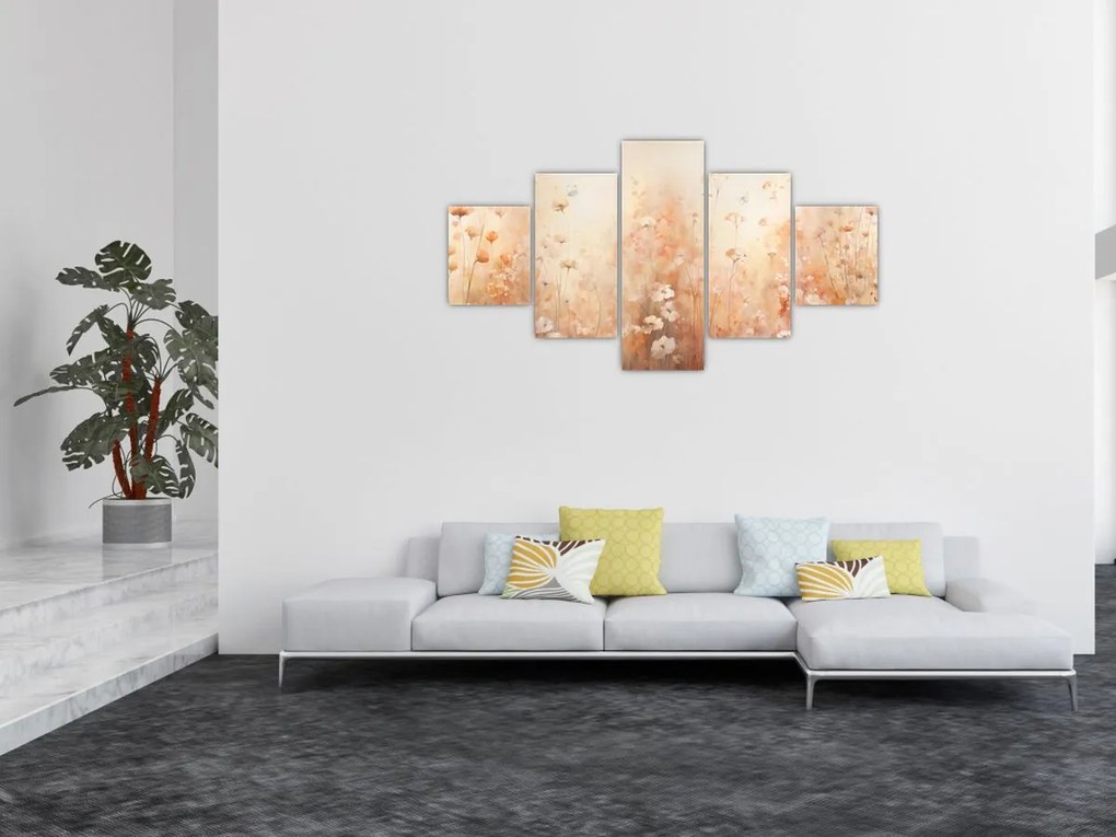 Obraz - Wzór dzikich kwiatów (125x70 cm)