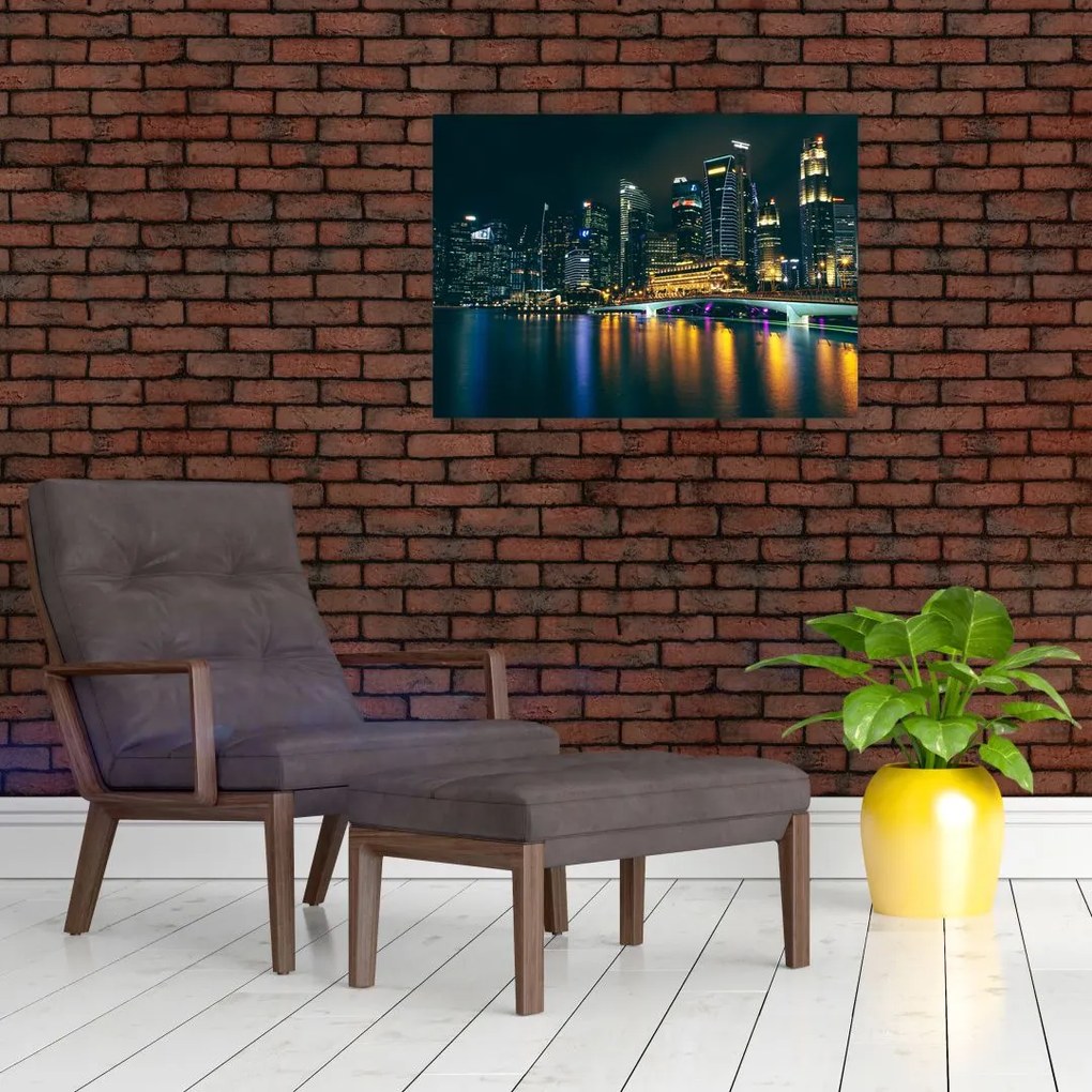 Obraz Singapuru nocą (70x50 cm)