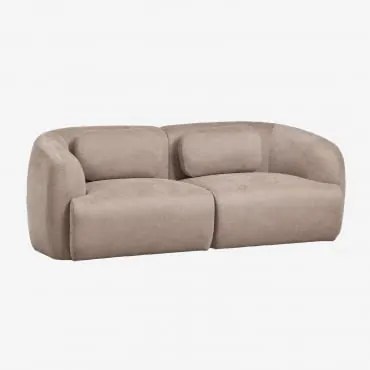 Sofa Modułowy 2-częściowy Z Tkaniny Chenille Coquette Brązowa Szenila Pszeniczna - Sklum