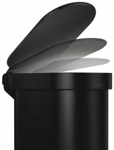 Simplehuman Owalny kosz pedałowy z ramą ze stalinierdzewnej Slim 45 l, czarny