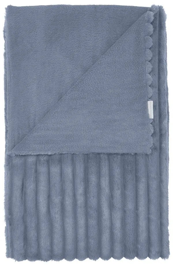 Niebieski koc z mikropluszu 130x170 cm Cosy Ribbed – Catherine Lansfield