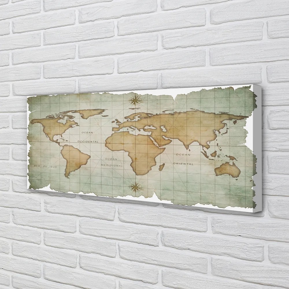 Obraz drukowany na płótnie Mapa Świata