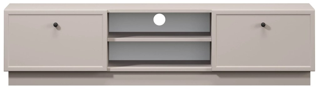 Szafka RTV Lorini 150 cm z szufladami - kaszmir / czarne uchwyty