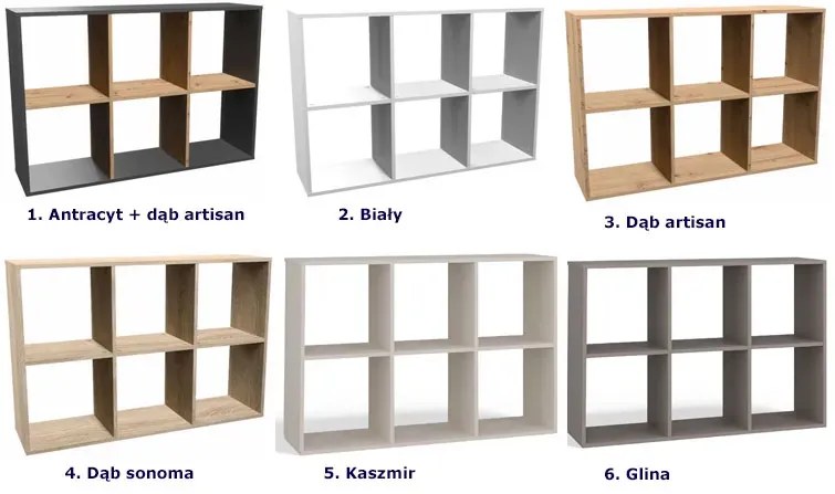 Ażurowy regał do pokoju młodzieżowego dąb artisan - Atela 4x