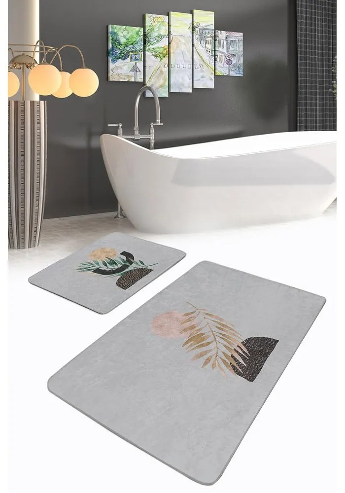Szare dywaniki łazienkowe zestaw 2 szt. 60x100 cm – Mila Home