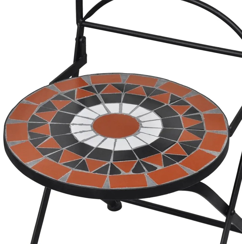 Zestaw ceramicznych krzeseł ogrodowych - brązowo N0-K85