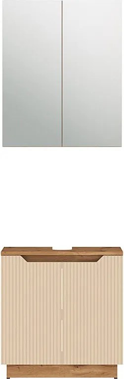 Zestaw mebli łazienkowych dąb/kaszmir w paski 59.8x32x62.1 lotta