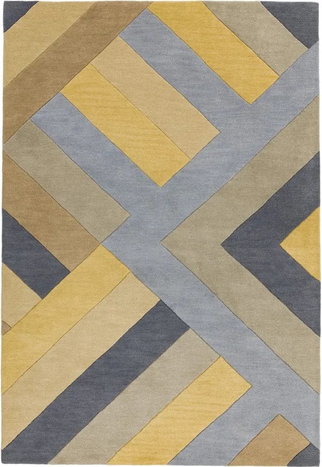 Szaro-żółty dywan Asiatic Carpets Big Zig, 160x230 cm