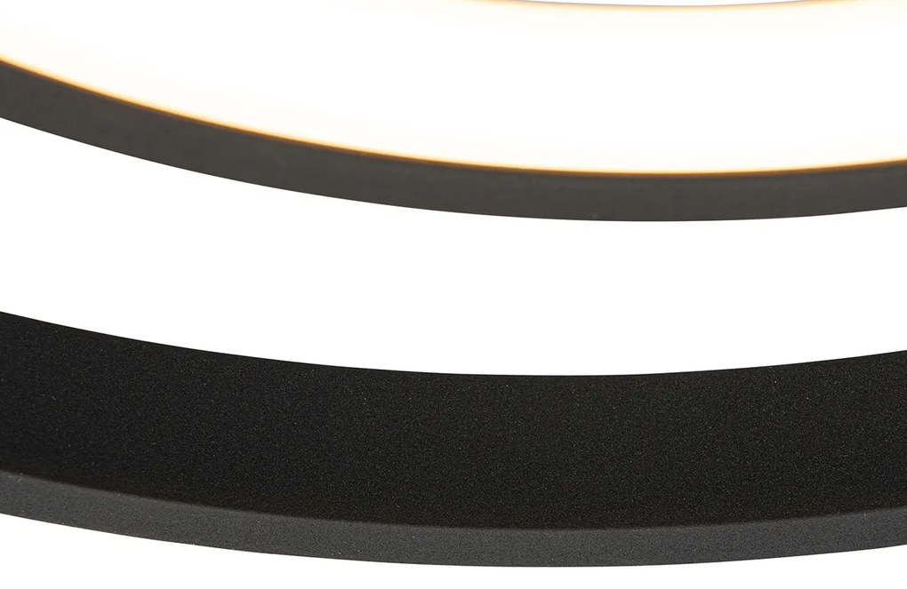 Czarny Wentylator sufitowy z lampą 46,5 cm z pilotem i oświetleniem LED - KeesDesignerski Oswietlenie wewnetrzne