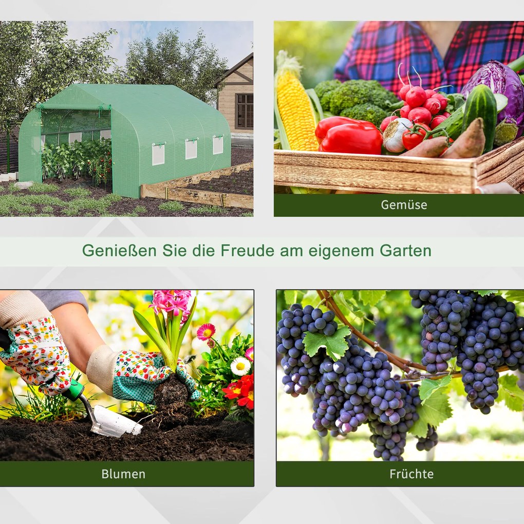 Outsunny Tunel Ogrodniczy Szklarnia 3,5x3x2m