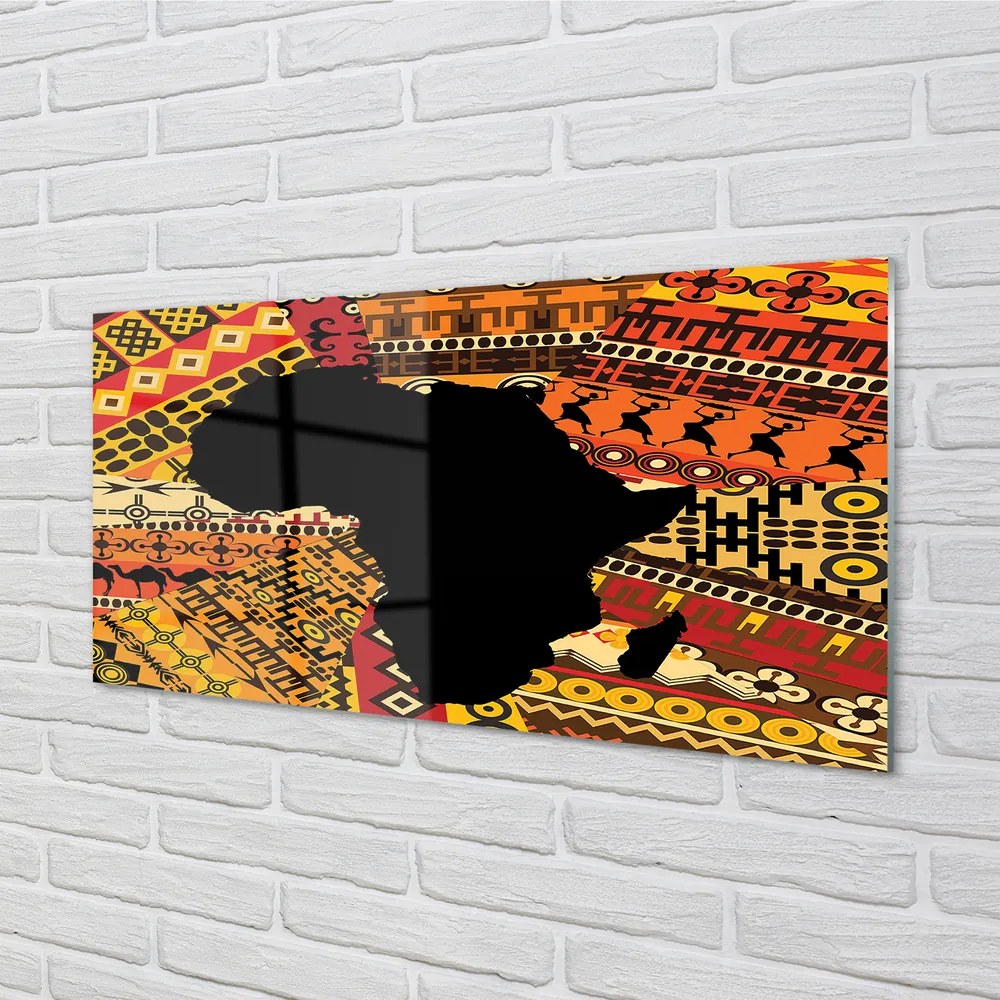 Szklany Panel Mapa Świata w Ozdobne Wzory