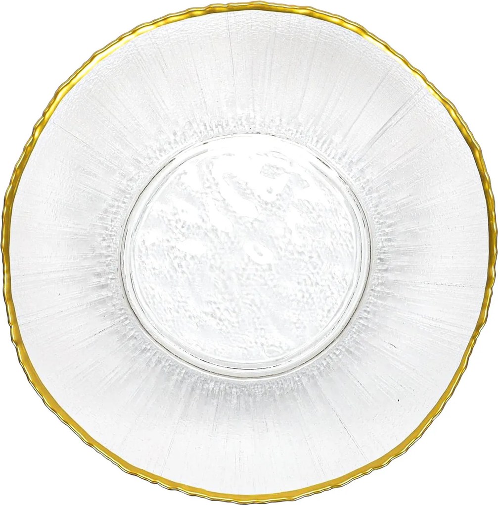 Szklany talerz głeboki ze złotą obwódką DATURA, 20 cm
