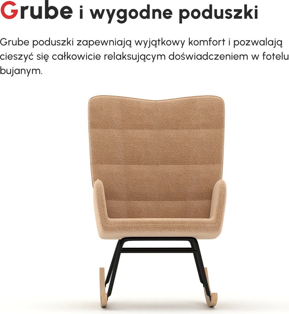 HOMCOM Fotel bujany do 120 kg Brązowy Poliester Eleganckie i wygodne krzesło do salonu | Aosom PL