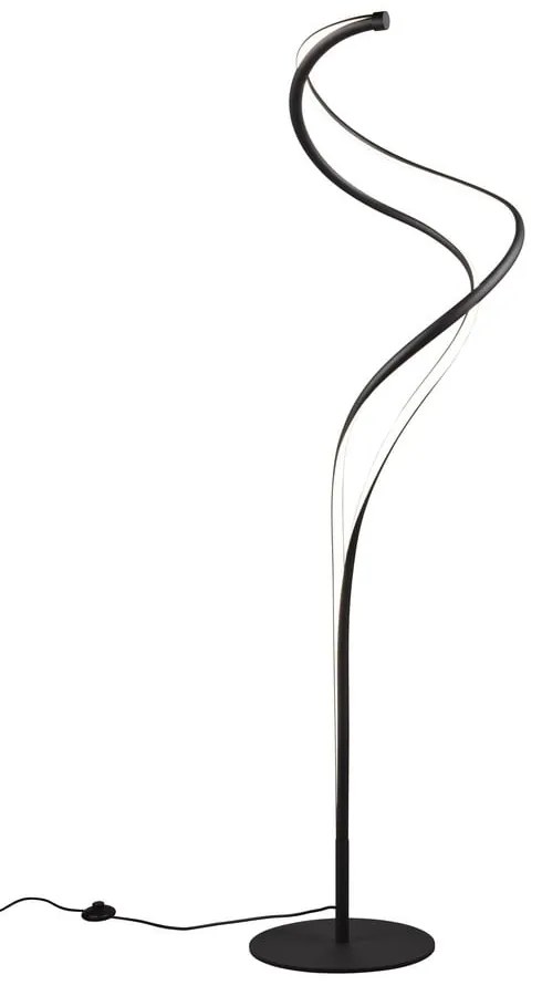 Czarna lampa stojąca LED z metalowym kloszem (wys. 160 cm) Nala – Trio Select