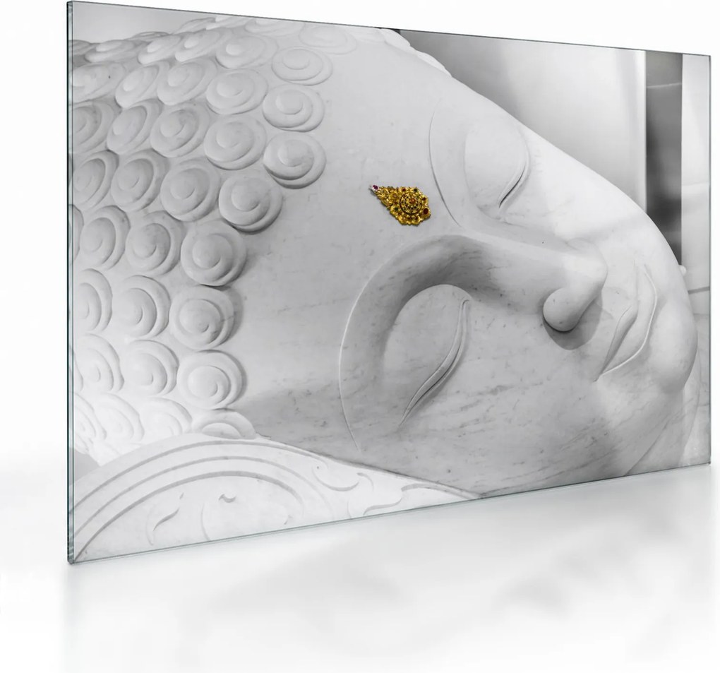 Obraz na szkle - Biały Budda (70x50 cm)