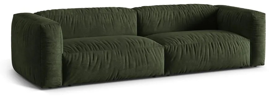 Zielona sofa modułowa z materiału bouclé 320 cm Martina – Micadoni Home