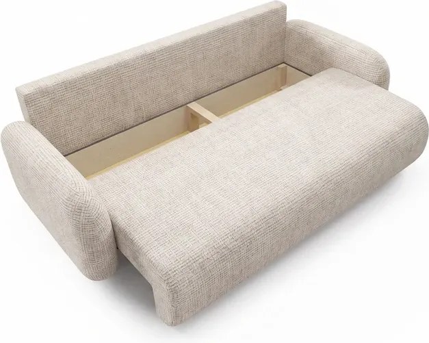 Sofa VIDI Rozkładana Dwuosobowa Beżowa Szenil Japandi