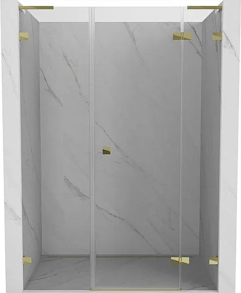 Mexen Lunar L drzwi prysznicowe uchylne prawe 135 cm, transparent, złote - 834SL-135-050-50-00-P
