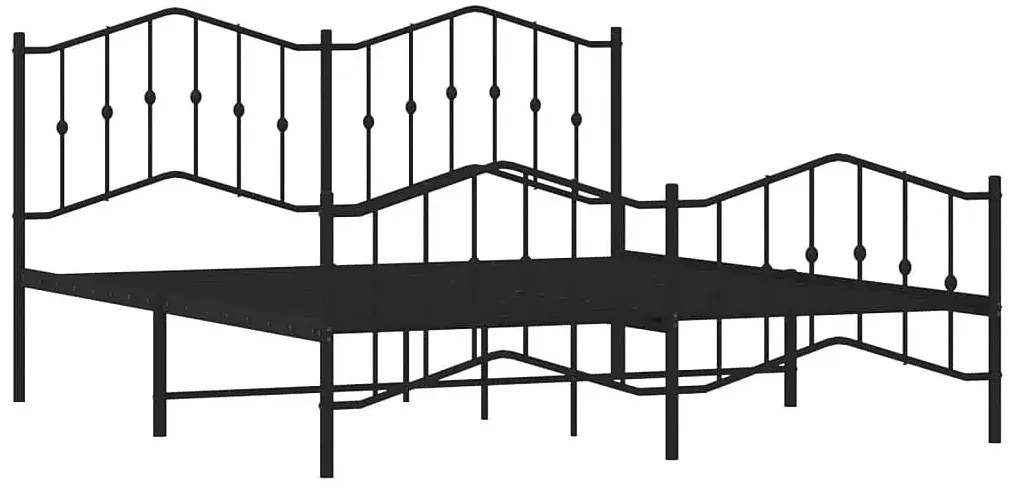 Czarne metalowe łóżko małżeńskie 200x200cm - Emelsa