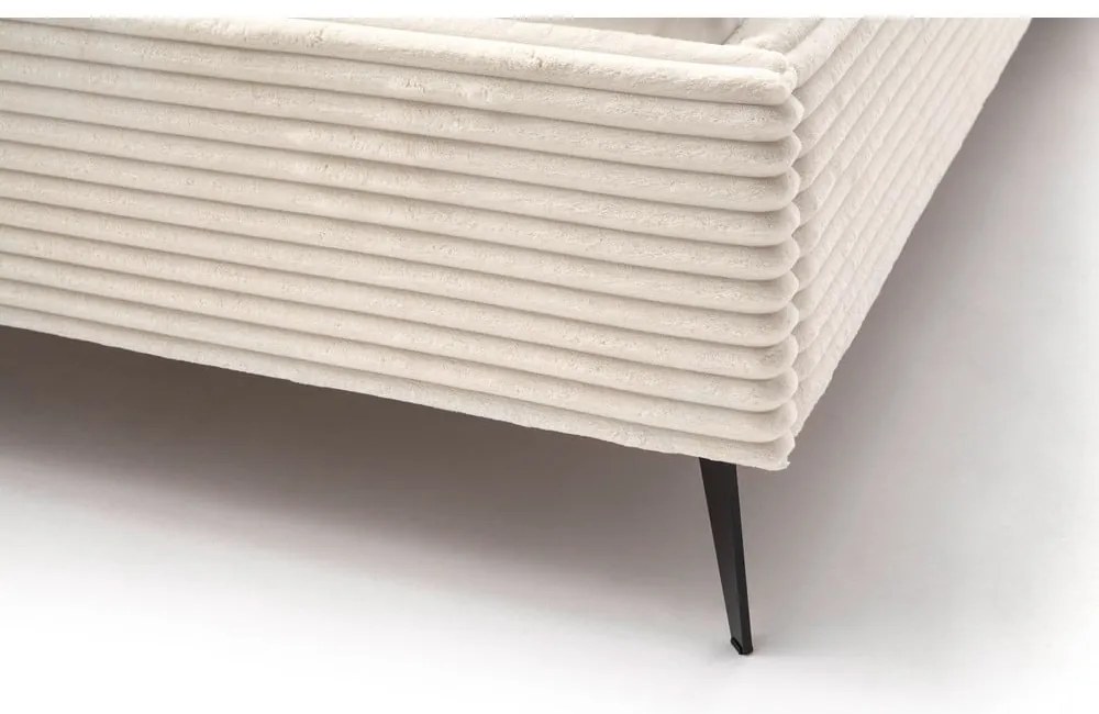 Beżowe tapicerowane łóżko dwuosobowe bez stelaża 160x200 cm Matera – Meise Möbel