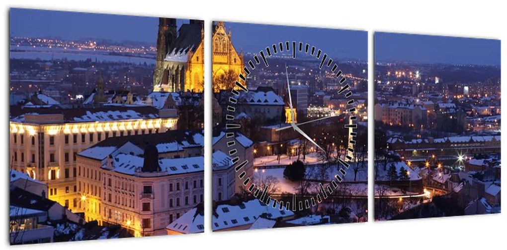 Obraz - Katedra św. Piotra i Pawła, Brno, Czechy (z zegarem) (90x30 cm)