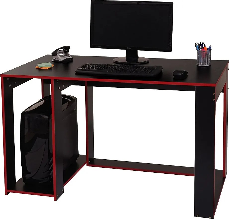 Biurko MCW-J26,  czarno-czerwony