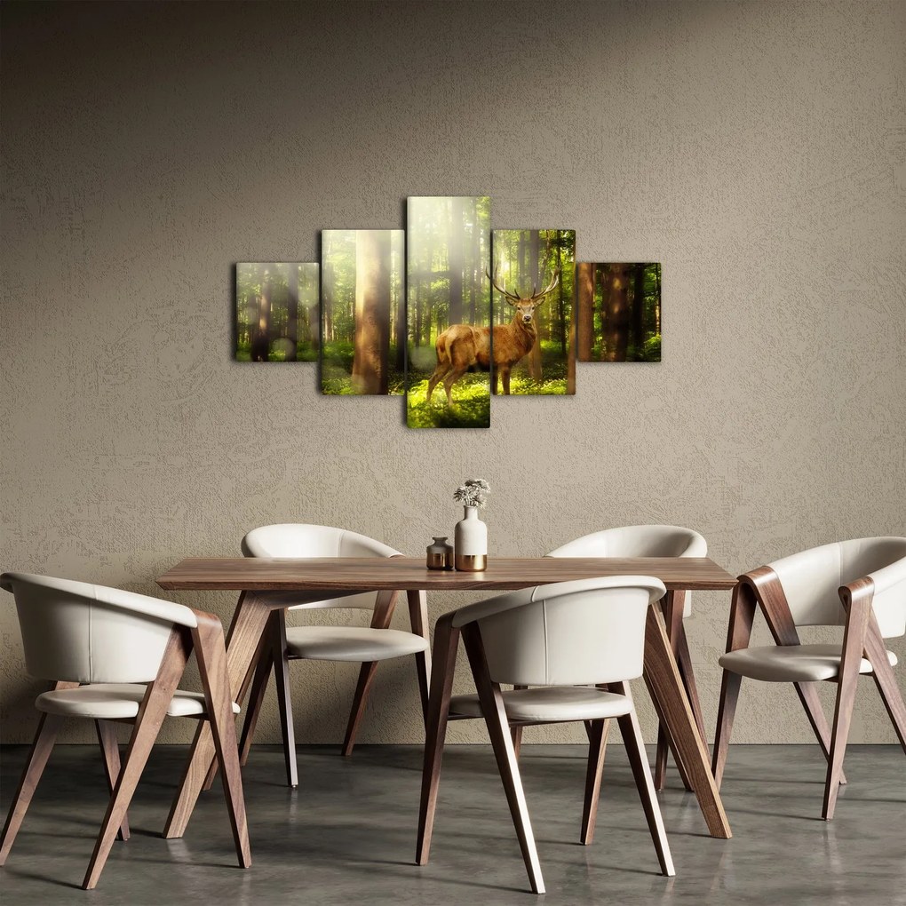 Obraz jelenia w lesie (125x70 cm)