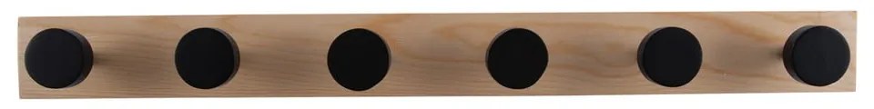 Czarny wieszak ścienny z litego drewna sosnowego Knobs – PT LIVING