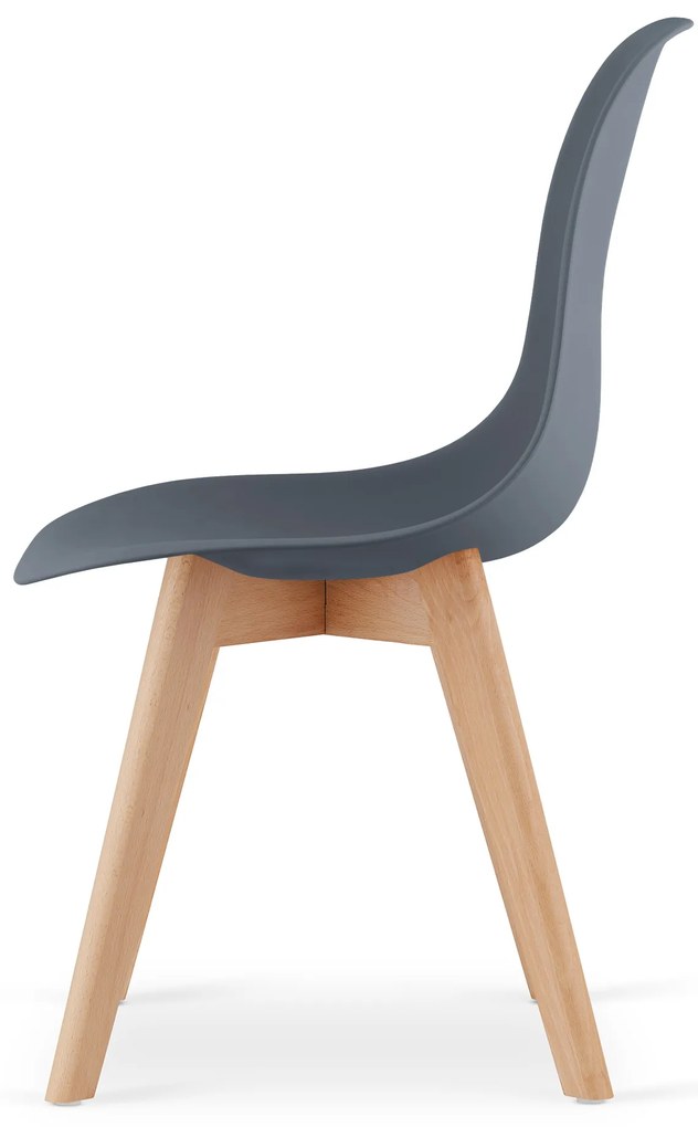 Grafitowe krzeslo KITO z bukowymi nogami