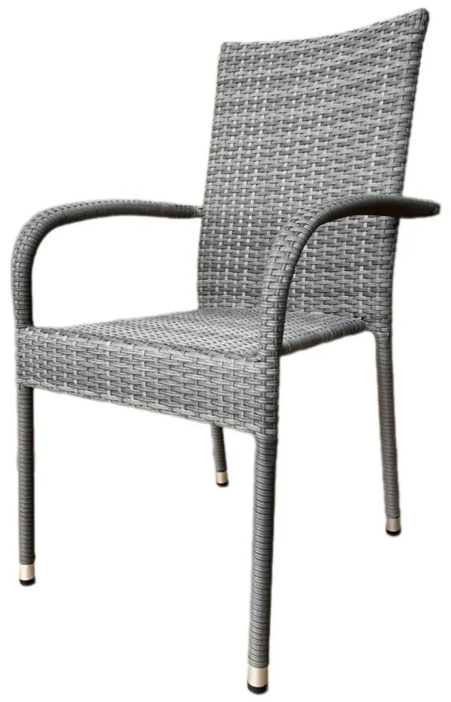 Krzesło ogrodowe Autronic, metal, polirattan,szary, AZ C-S2114 GREY
