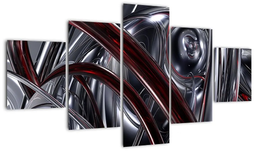 Obraz szarej abstrakcji (125x70 cm)